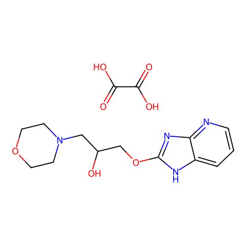 D,L-2-(2'-Hydroxy-3'-morpholinopropoxy)imidazo(4,5-b)pyridine oxalate structure
