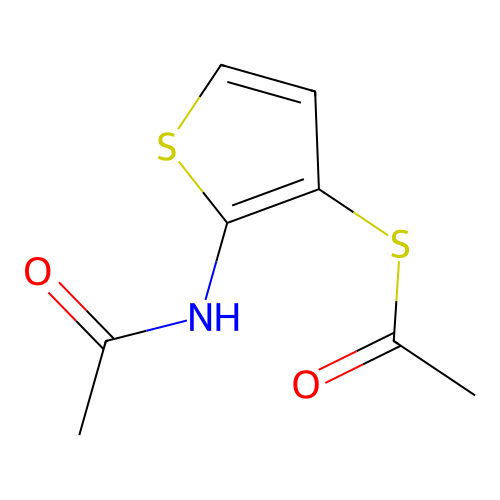S-(2-acetamidothiophen-3-yl) ethanethioate structure