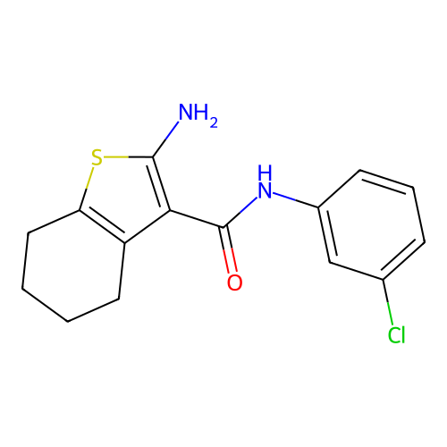 2-amino-N-(3-chlorophenyl)-4,5,6,7-tetrahydro-1-benzothiophene-3-carboxamide structure