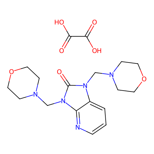 2H-Imidazo(4,5-b)pyridin-2-one, 1,3-dihydro-1,3-bis(4-morpholinylmethyl)-, ethanedioate (1:1) structure