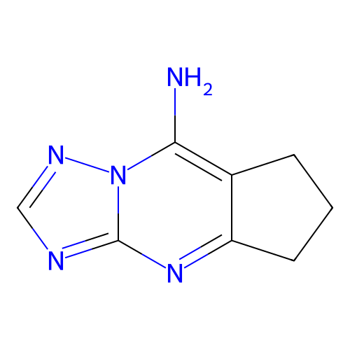 6,7-dihydro-5H-cyclopenta[d][1,2,4]triazolo[1,5-a]pyrimidin-8-amine structure