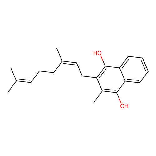 2-(3,7-Dimethylocta-2,6-dien-1-yl)-3-methylnaphthalene-1,4-diol structure