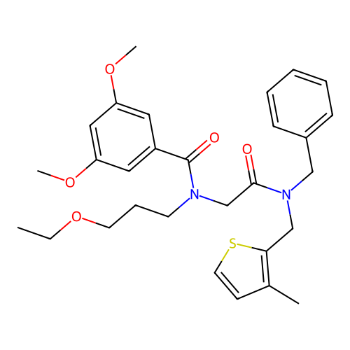 N-(3-Ethoxypropyl)-3,5-dimethoxy-N-[2-[[(3-methyl-2-thienyl)methyl](phenylmethyl)amino]-2-oxoethyl]benzamide structure