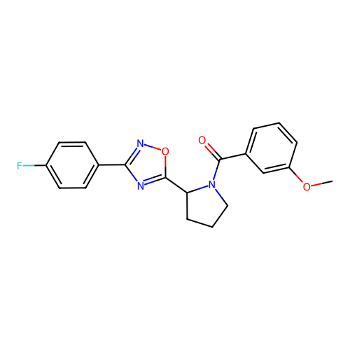 3-(4-Fluorophenyl)-5-[1-(3-methoxybenzoyl)pyrrolidin-2-yl]-1,2,4-oxadiazole structure