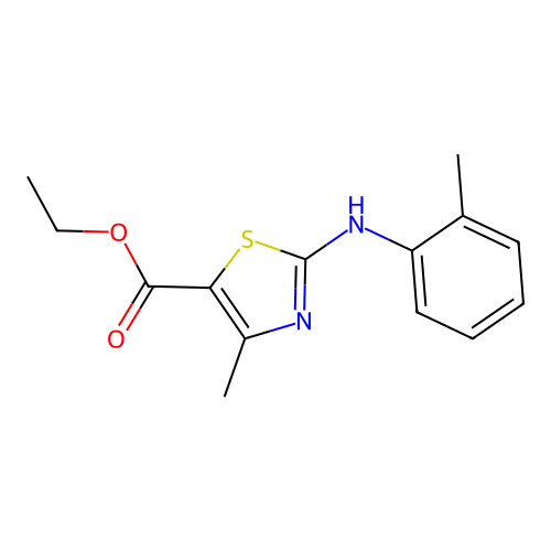 Ethyl 4-methyl-2-[(2-methylphenyl)amino]-1,3-thiazole-5-carboxylate structure