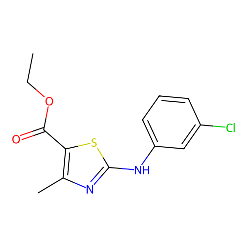 Ethyl 2-((3-chlorophenyl)amino)-4-methylthiazole-5-carboxylate structure