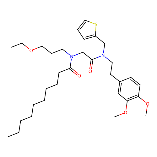 N-[2-[[2-(3,4-Dimethoxyphenyl)ethyl](2-thienylmethyl)amino]-2-oxoethyl]-N-(3-ethoxypropyl)decanamide structure