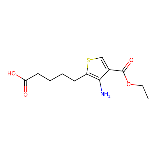 5-(3-Amino-4-ethoxycarbonyl-2-thienyl)pentanoic acid structure