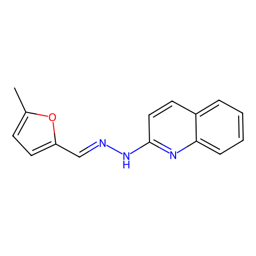 N-[(E)-(5-methylfuran-2-yl)methylideneamino]quinolin-2-amine structure