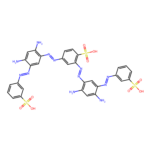 2,4-Bis((2,4-diamino-5-((3-sulphophenyl)azo)phenyl)azo)benzenesulphonic acid structure