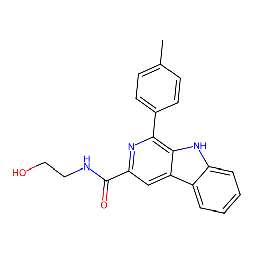 N-(2-hydroxyethyl)-1-(4-methylphenyl)-9H-beta-carboline-3-carboxamide structure