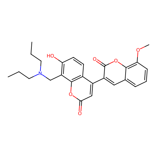 3-{8-[(dipropylamino)methyl]-7-hydroxy-2-oxochromen-4-yl}-8-methoxychromen-2-o ne structure