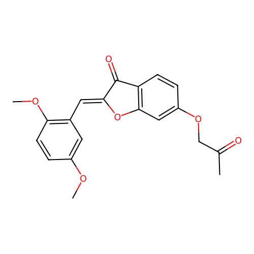 (Z)-2-(2,5-dimethoxybenzylidene)-6-(2-oxopropoxy)benzofuran-3(2H)-one structure