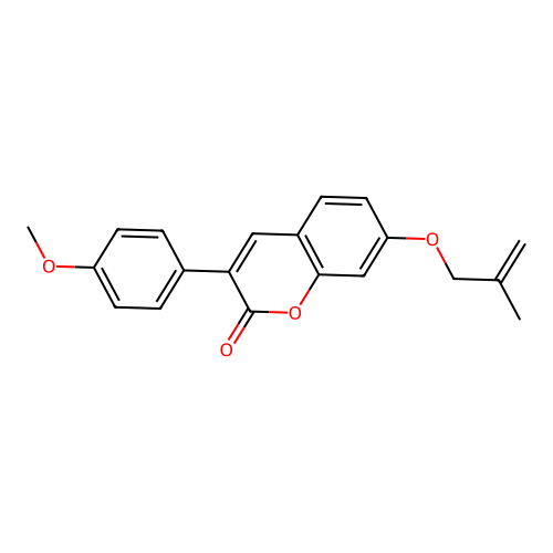 3-(4-methoxyphenyl)-7-((2-methylallyl)oxy)-2H-chromen-2-one structure