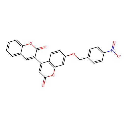 7'-((4-nitrobenzyl)oxy)-2H,2'H-[3,4'-bichromene]-2,2'-dione structure