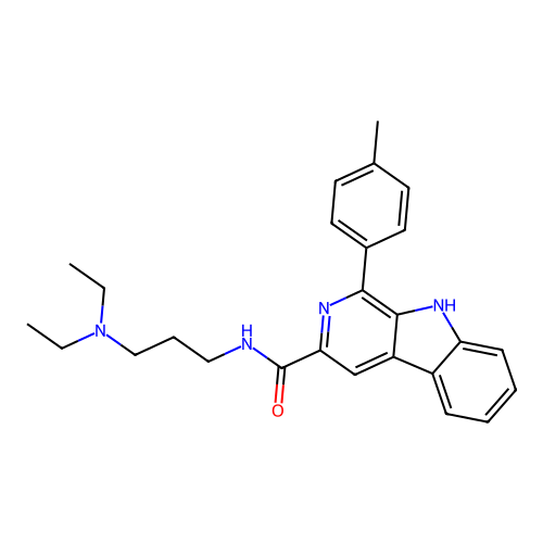 N-[3-(diethylamino)propyl]-1-(4-methylphenyl)-9H-beta-carboline-3-carboxamide structure