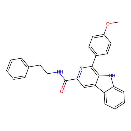 1-(4-methoxyphenyl)-N-phenethyl-9H-pyrido[3,4-b]indole-3-carboxamide structure