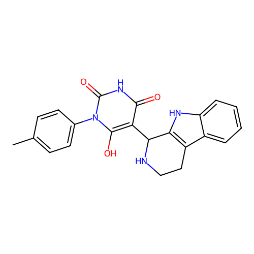6-hydroxy-5-(2,3,4,9-tetrahydro-1H-pyrido[3,4-b]indol-1-yl)-1-(p-tolyl)pyrimidine-2,4(1H,3H)-dione structure