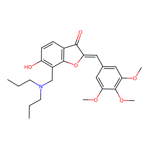 (Z)-7-((dipropylamino)methyl)-6-hydroxy-2-(3,4,5-trimethoxybenzylidene)benzofuran-3(2H)-one structure