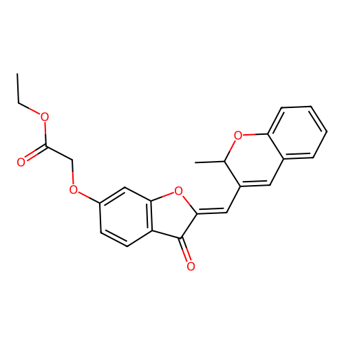 (Z)-ethyl 2-((2-((2-methyl-2H-chromen-3-yl)methylene)-3-oxo-2,3-dihydrobenzofuran-6-yl)oxy)acetate structure