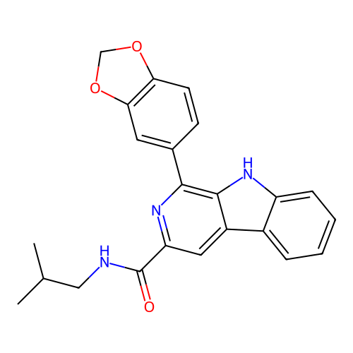 1-(1,3-benzodioxol-5-yl)-N-(2-methylpropyl)-9H-beta-carboline-3-carboxamide structure