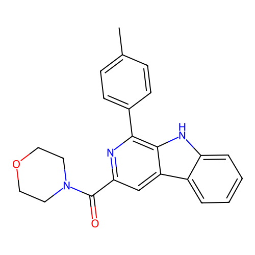 morpholino(1-(p-tolyl)-9H-pyrido[3,4-b]indol-3-yl)methanone structure