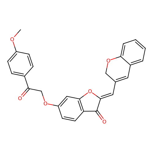 (2Z)-2-(2H-chromen-3-ylmethylidene)-6-[2-(4-methoxyphenyl)-2-oxoethoxy]-1-benzofuran-3(2H)-one structure