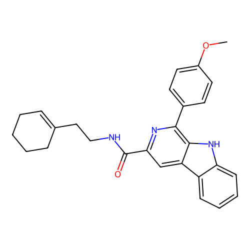 N-(2-(cyclohex-1-en-1-yl)ethyl)-1-(4-methoxyphenyl)-9H-pyrido[3,4-b]indole-3-carboxamide structure