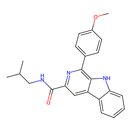 1-(4-methoxyphenyl)-N-(2-methylpropyl)-9H-beta-carboline-3-carboxamide structure