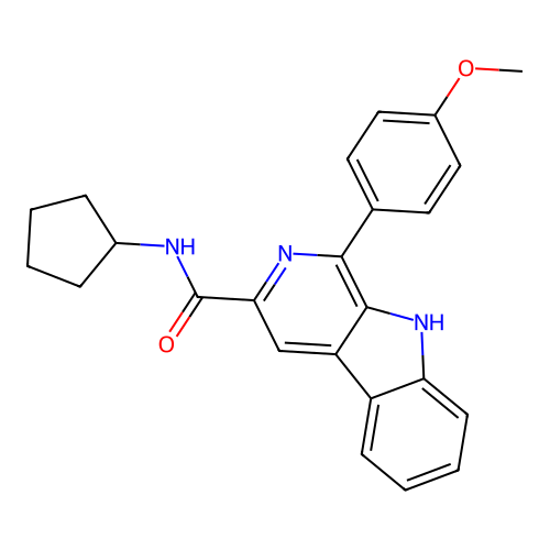 N-cyclopentyl-1-(4-methoxyphenyl)-9H-pyrido[3,4-b]indole-3-carboxamide structure