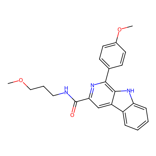 1-(4-methoxyphenyl)-N-(3-methoxypropyl)-9H-pyrido[3,4-b]indole-3-carboxamide structure