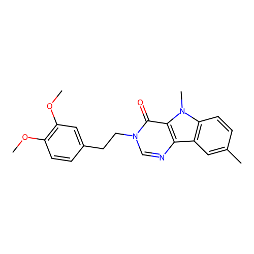 3-(3,4-dimethoxyphenethyl)-5,8-dimethyl-3H-pyrimido[5,4-b]indol-4(5H)-one structure