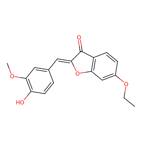 (Z)-6-ethoxy-2-(4-hydroxy-3-methoxybenzylidene)benzofuran-3(2H)-one structure