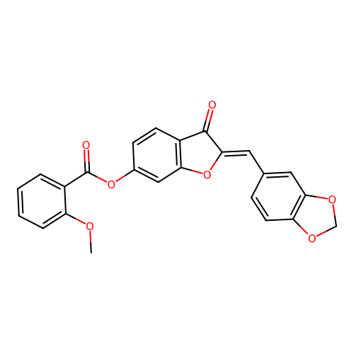 [(2Z)-2-(1,3-benzodioxol-5-ylmethylidene)-3-oxo-1-benzofuran-6-yl] 2-methoxybenzoate structure