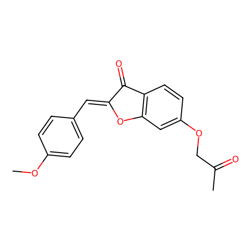 (Z)-2-(4-methoxybenzylidene)-6-(2-oxopropoxy)benzofuran-3(2H)-one structure