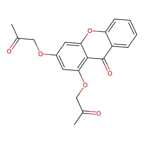 1,1'-((9-oxo-9H-xanthene-1,3-diyl)bis(oxy))bis(propan-2-one) structure