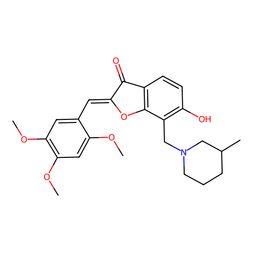 (Z)-6-hydroxy-7-((3-methylpiperidin-1-yl)methyl)-2-(2,4,5-trimethoxybenzylidene)benzofuran-3(2H)-one structure