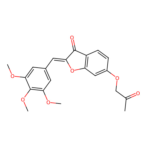 (Z)-6-(2-oxopropoxy)-2-(3,4,5-trimethoxybenzylidene)benzofuran-3(2H)-one structure