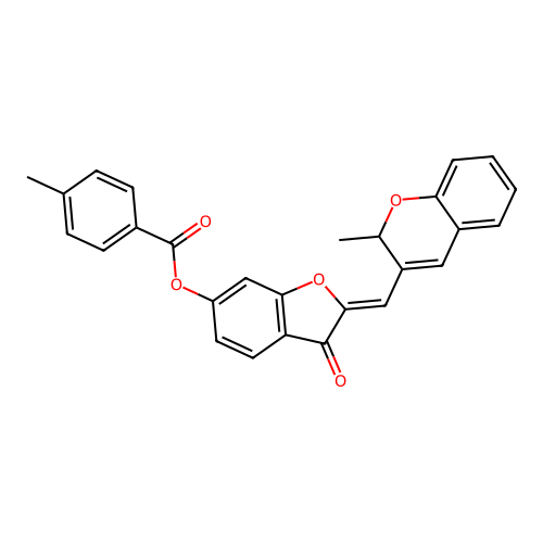 [2-[(2-methyl-2H-chromen-3-yl)methylidene]-3-oxo-benzofuran-6-yl] 4-methylbenzoate structure