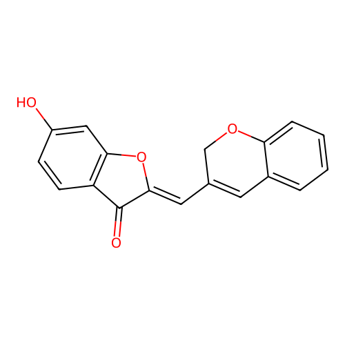 (Z)-2-((2H-chromen-3-yl)methylene)-6-hydroxybenzofuran-3(2H)-one structure