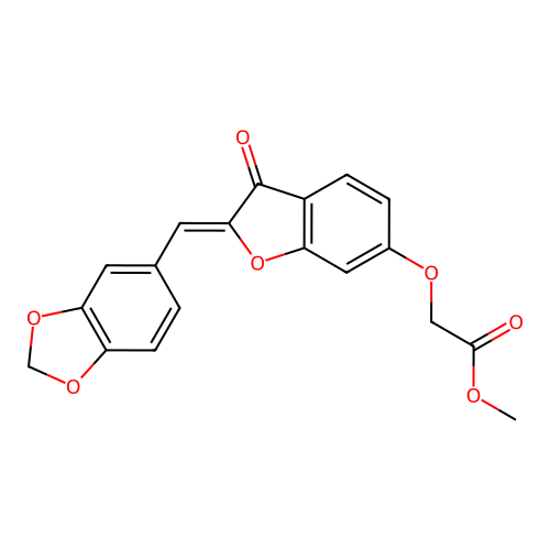 (Z)-methyl 2-((2-(benzo[d][1,3]dioxol-5-ylmethylene)-3-oxo-2,3-dihydrobenzofuran-6-yl)oxy)acetate structure