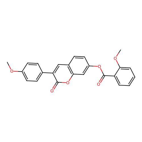 3-(4-methoxyphenyl)-2-oxo-2H-chromen-7-yl 2-methoxybenzoate structure
