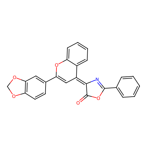 (4Z)-4-[2-(1,3-benzodioxol-5-yl)-4H-chromen-4-ylidene]-2-phenyl-1,3-oxazol-5(4H)-one structure
