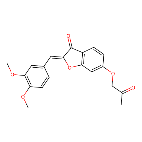 (Z)-2-(3,4-dimethoxybenzylidene)-6-(2-oxopropoxy)benzofuran-3(2H)-one structure