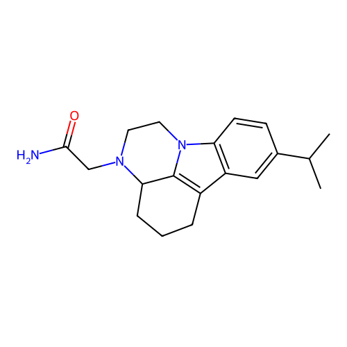 2-(8-isopropyl-3a,4,5,6-tetrahydro-1H-pyrazino[3,2,1-jk]carbazol-3(2H)-yl)acetamide structure