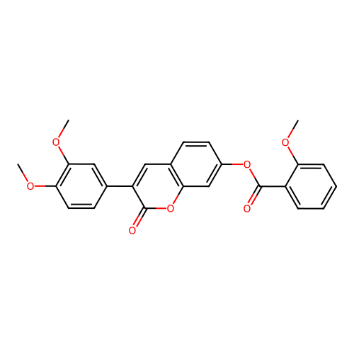 3-(3,4-dimethoxyphenyl)-2-oxo-2H-chromen-7-yl 2-methoxybenzoate structure