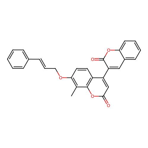 7'-(cinnamyloxy)-8'-methyl-2H,2'H-[3,4'-bichromene]-2,2'-dione structure
