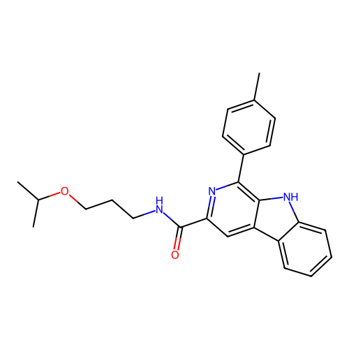 N-(3-isopropoxypropyl)-1-(p-tolyl)-9H-pyrido[3,4-b]indole-3-carboxamide structure