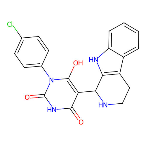 1-(4-chlorophenyl)-6-hydroxy-5-(2,3,4,9-tetrahydro-1H-pyrido[3,4-b]indol-1-yl)pyrimidine-2,4(1H,3H)-dione structure