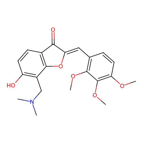 (Z)-7-((dimethylamino)methyl)-6-hydroxy-2-(2,3,4-trimethoxybenzylidene)benzofuran-3(2H)-one structure